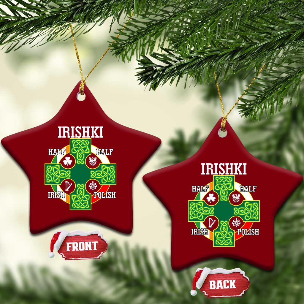 Irishki Half Irish Half Polish Ceramic Ornament Celtic Cross St Patricks TS11 Print Your Wear