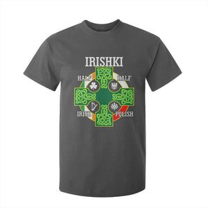 Irishki Half Irish Half Polish T Shirt For Kid Celtic Cross St Patricks TS11 Dark Heather Print Your Wear