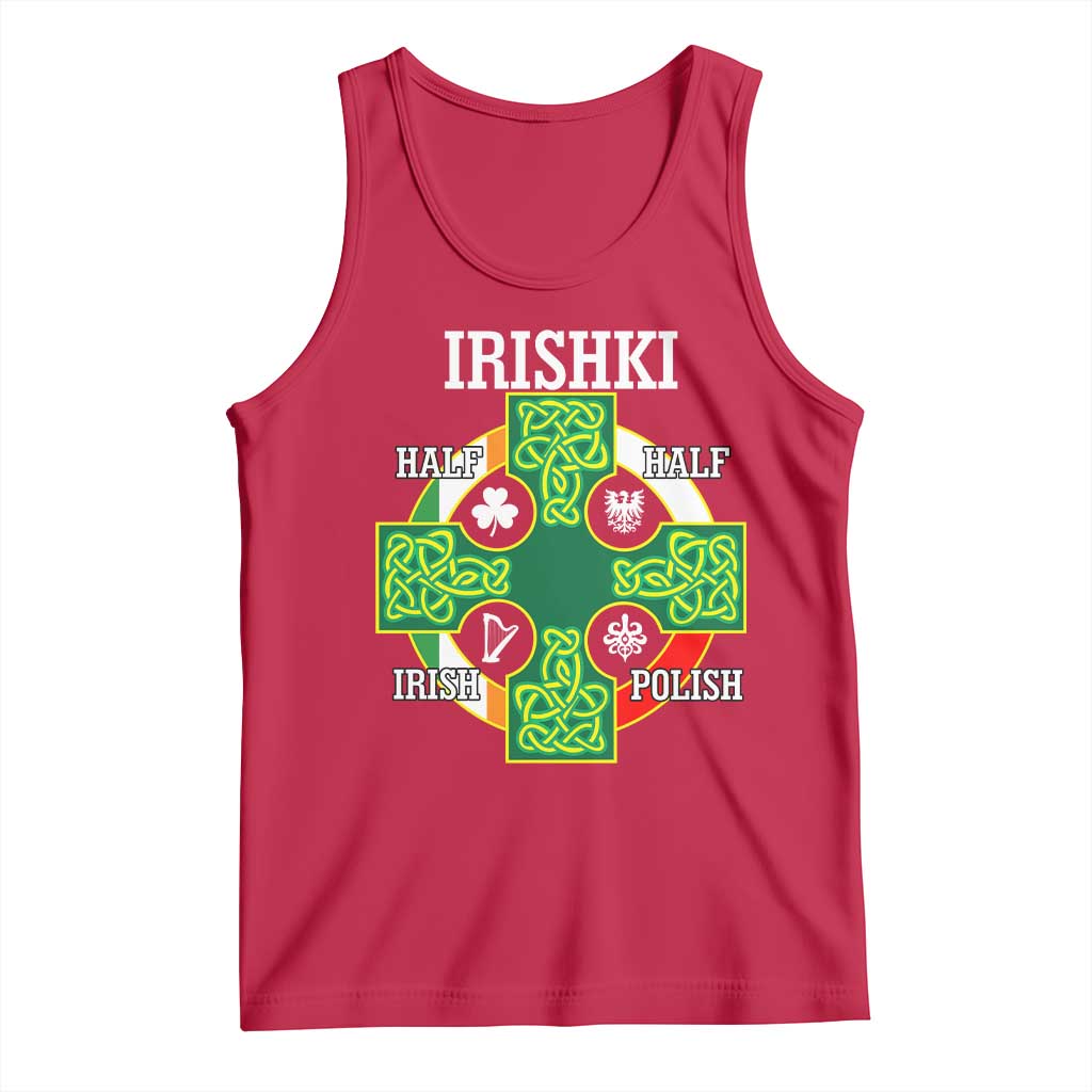 Irishki Half Irish Half Polish Tank Top Celtic Cross St Patricks TS11 Red Print Your Wear