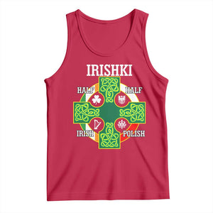 Irishki Half Irish Half Polish Tank Top Celtic Cross St Patricks TS11 Red Print Your Wear
