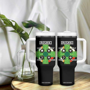 Irishki Half Irish Half Polish Tumbler With Handle Celtic Cross St Patricks TS11 Print Your Wear
