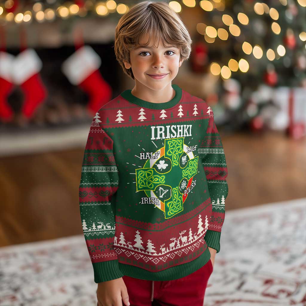 Irishki Half Irish Half Polish Knit Sweatshirt Celtic Cross St Patricks TS11 Christmas Print Your Wear