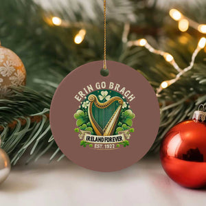 Irish Pride Ceramic Ornament Ireland Forever Erin Go Bragh Est 1922 Harp Shamrock TS11 1pc Mocha Print Your Wear