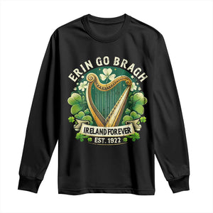 Irish Pride Long Sleeve Shirt Ireland Forever Erin Go Bragh Est 1922 Harp Shamrock TS11 Black Print Your Wear