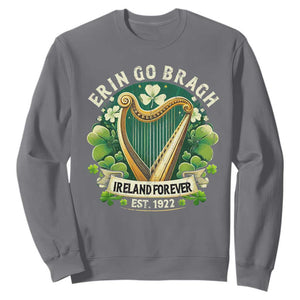 Irish Pride Sweatshirt Ireland Forever Erin Go Bragh Est 1922 Harp Shamrock TS11 Charcoal Print Your Wear