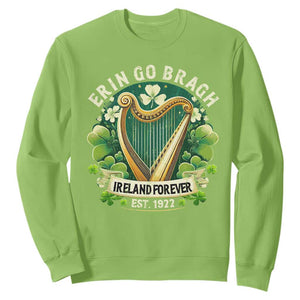 Irish Pride Sweatshirt Ireland Forever Erin Go Bragh Est 1922 Harp Shamrock TS11 Lime Print Your Wear