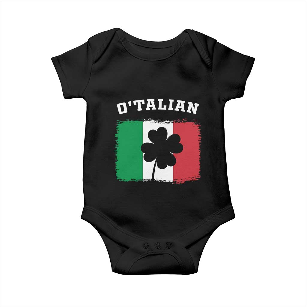 Funny Irish Italian St. Patrick's Day O'Talian Baby Onesie TS11 Black Print Your Wear