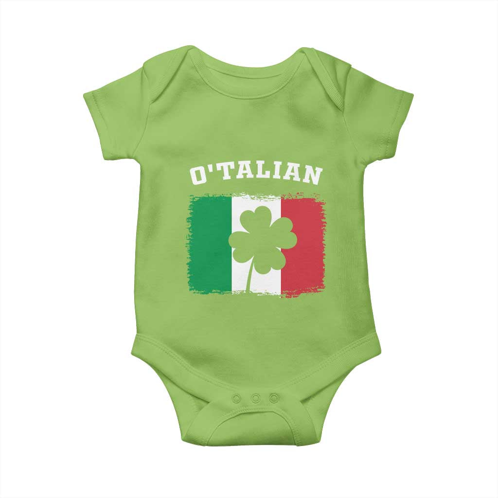 Funny Irish Italian St. Patrick's Day O'Talian Baby Onesie TS11 Lime Print Your Wear