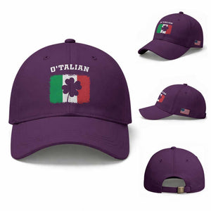 Funny Irish Italian St. Patrick's Day O'Talian Baseball Cap TS11 Baseball Cap Universal Fit Purple Print Your Wear