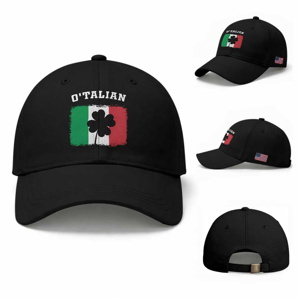 Funny Irish Italian St. Patrick's Day O'Talian Baseball Cap TS11 Baseball Cap Universal Fit Black Print Your Wear