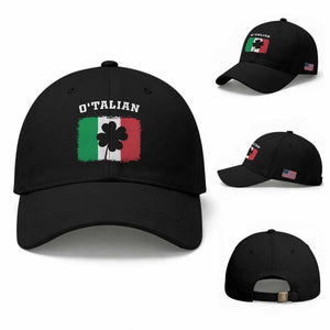 Funny Irish Italian St. Patrick's Day O'Talian Baseball Cap TS11 Baseball Cap Universal Fit Black Print Your Wear