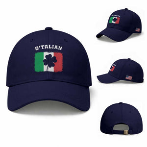 Funny Irish Italian St. Patrick's Day O'Talian Baseball Cap TS11 Baseball Cap Universal Fit Dark Blue Print Your Wear