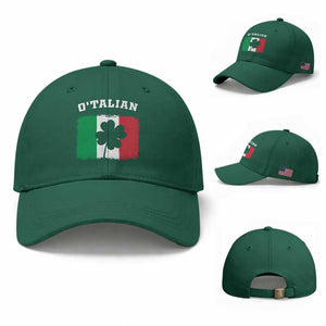 Funny Irish Italian St. Patrick's Day O'Talian Baseball Cap TS11 Baseball Cap Universal Fit Irish Green Print Your Wear