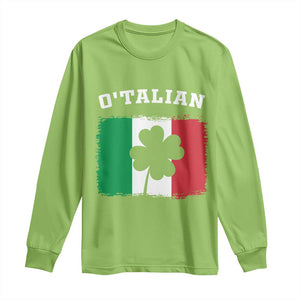 Funny Irish Italian St. Patrick's Day O'Talian Long Sleeve Shirt TS11 Lime Print Your Wear