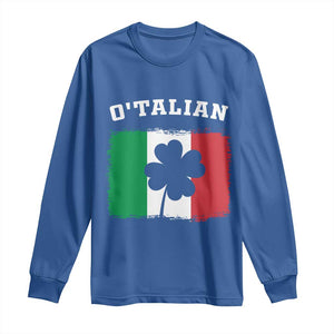 Funny Irish Italian St. Patrick's Day O'Talian Long Sleeve Shirt TS11 Royal Blue Print Your Wear