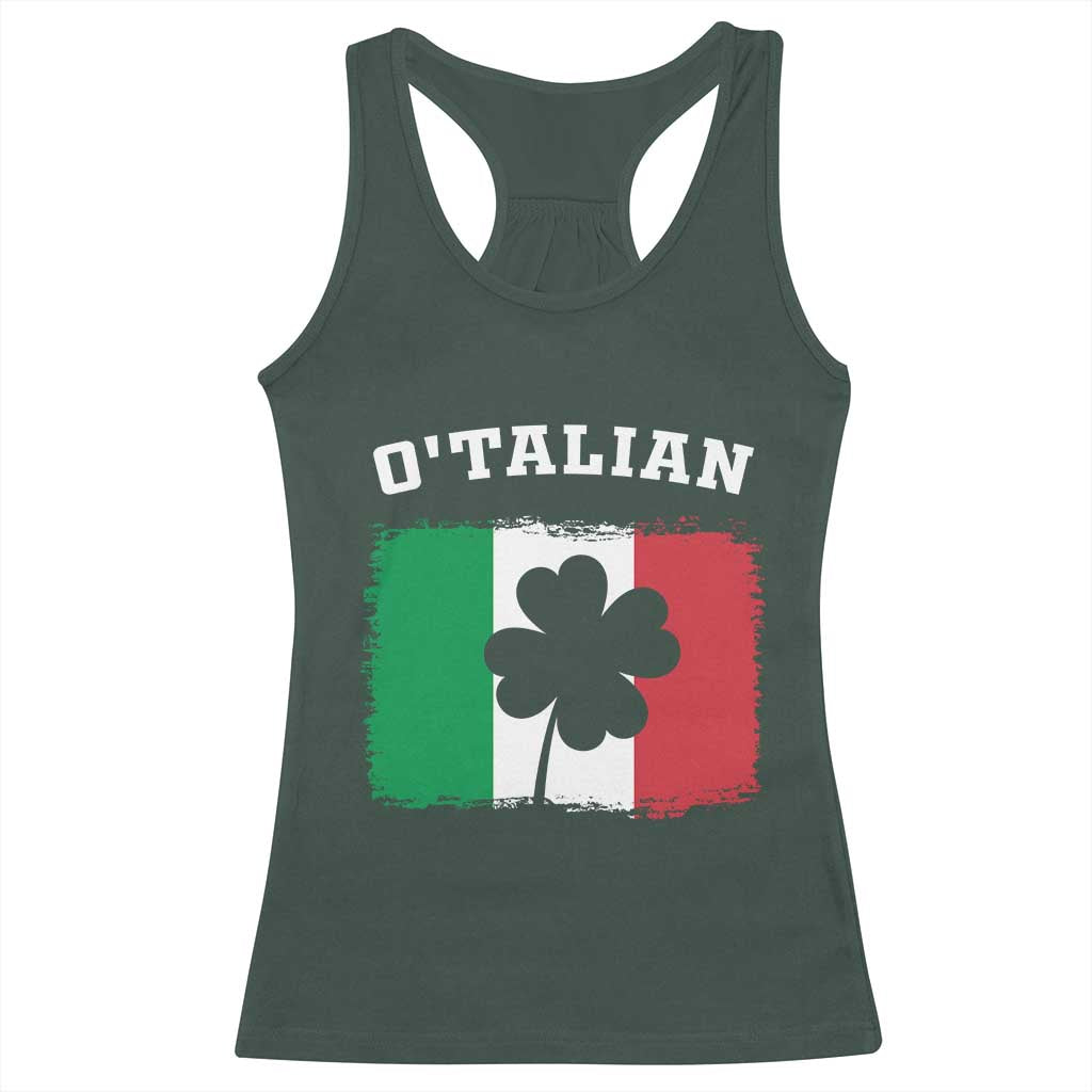 Funny Irish Italian St. Patrick's Day O'Talian Racerback Tank Top TS11 Dark Forest Green Print Your Wear