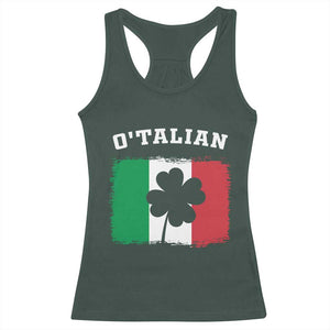 Funny Irish Italian St. Patrick's Day O'Talian Racerback Tank Top TS11 Dark Forest Green Print Your Wear