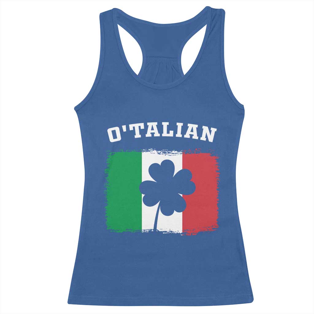 Funny Irish Italian St. Patrick's Day O'Talian Racerback Tank Top TS11 Royal Blue Print Your Wear