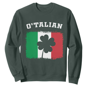 Funny Irish Italian St. Patrick's Day O'Talian Sweatshirt TS11 Dark Forest Green Print Your Wear