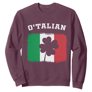Funny Irish Italian St. Patrick's Day O'Talian Sweatshirt TS11 Maroon Print Your Wear