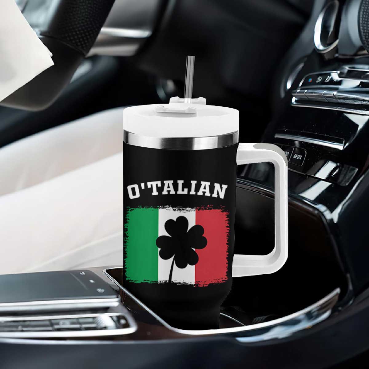 Funny Irish Italian St. Patrick's Day O'Talian Tumbler With Handle TS11 Print Your Wear