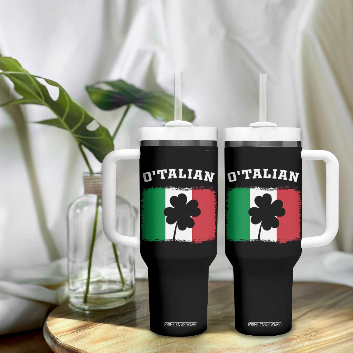 Funny Irish Italian St. Patrick's Day O'Talian Tumbler With Handle TS11 Print Your Wear