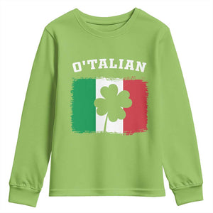 Funny Irish Italian St. Patrick's Day O'Talian Youth Sweatshirt TS11 Lime Print Your Wear