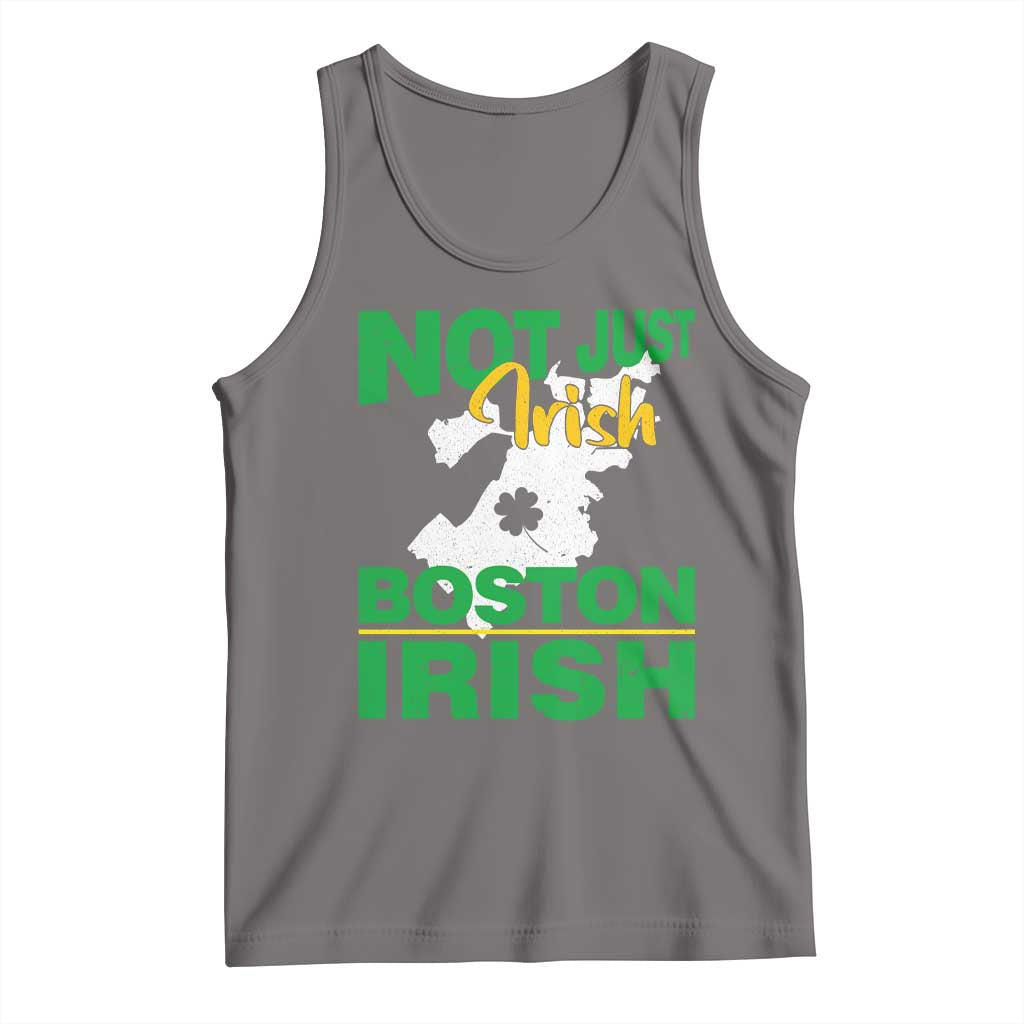 Funny Boston Irish Tank Top Not Just Irish Boston Irish Shamrock TS11 Deep Heather Print Your Wear