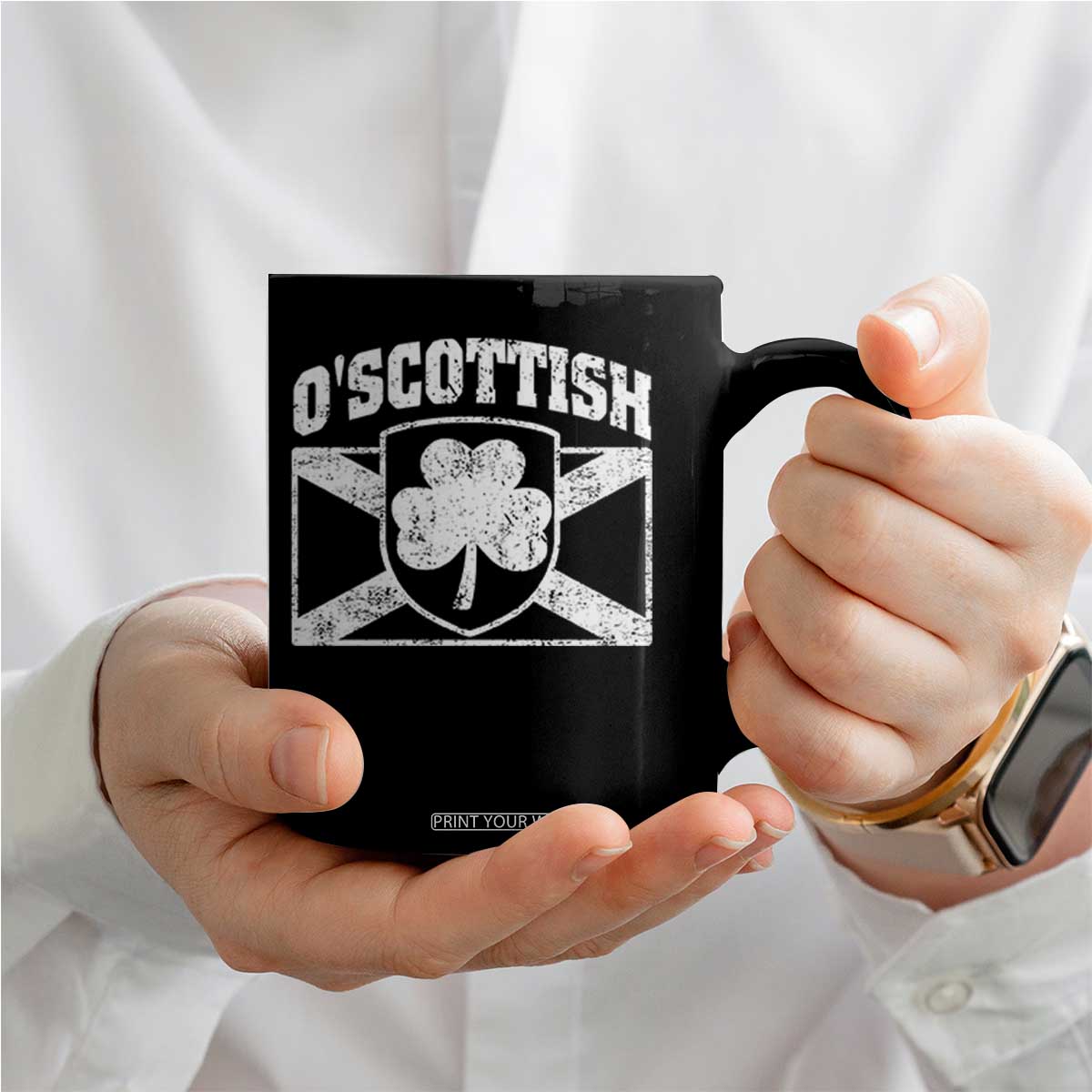 Irish-Scots Irish Scottish Coffee Mug O'Scottish Vintage Shamrock TS11 Print Your Wear