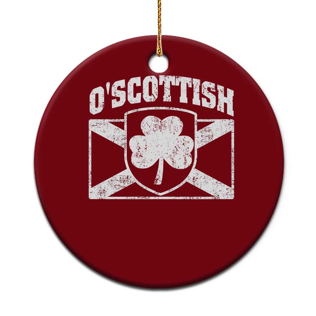 Irish-Scots Irish Scottish Ceramic Ornament O'Scottish Vintage Shamrock TS11 1pc Red Print Your Wear