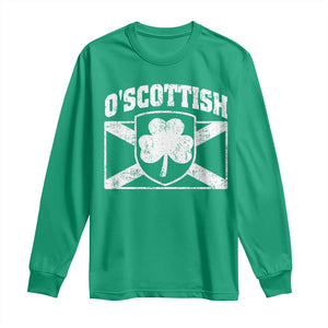 Irish-Scots Irish Scottish Long Sleeve Shirt O'Scottish Vintage Shamrock TS11 Irish Green Print Your Wear