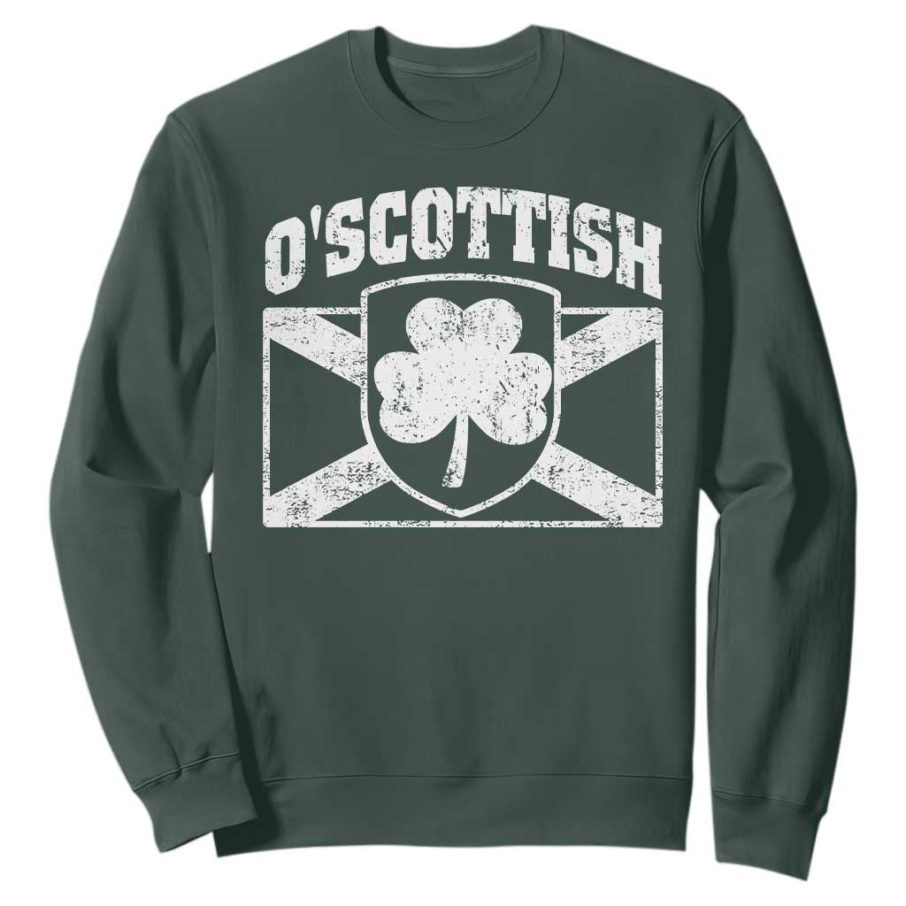 Irish-Scots Irish Scottish Sweatshirt O'Scottish Vintage Shamrock TS11 Dark Forest Green Print Your Wear