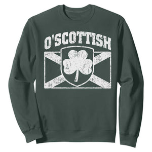 Irish-Scots Irish Scottish Sweatshirt O'Scottish Vintage Shamrock TS11 Dark Forest Green Print Your Wear