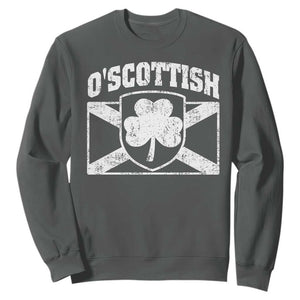 Irish-Scots Irish Scottish Sweatshirt O'Scottish Vintage Shamrock TS11 Dark Heather Print Your Wear