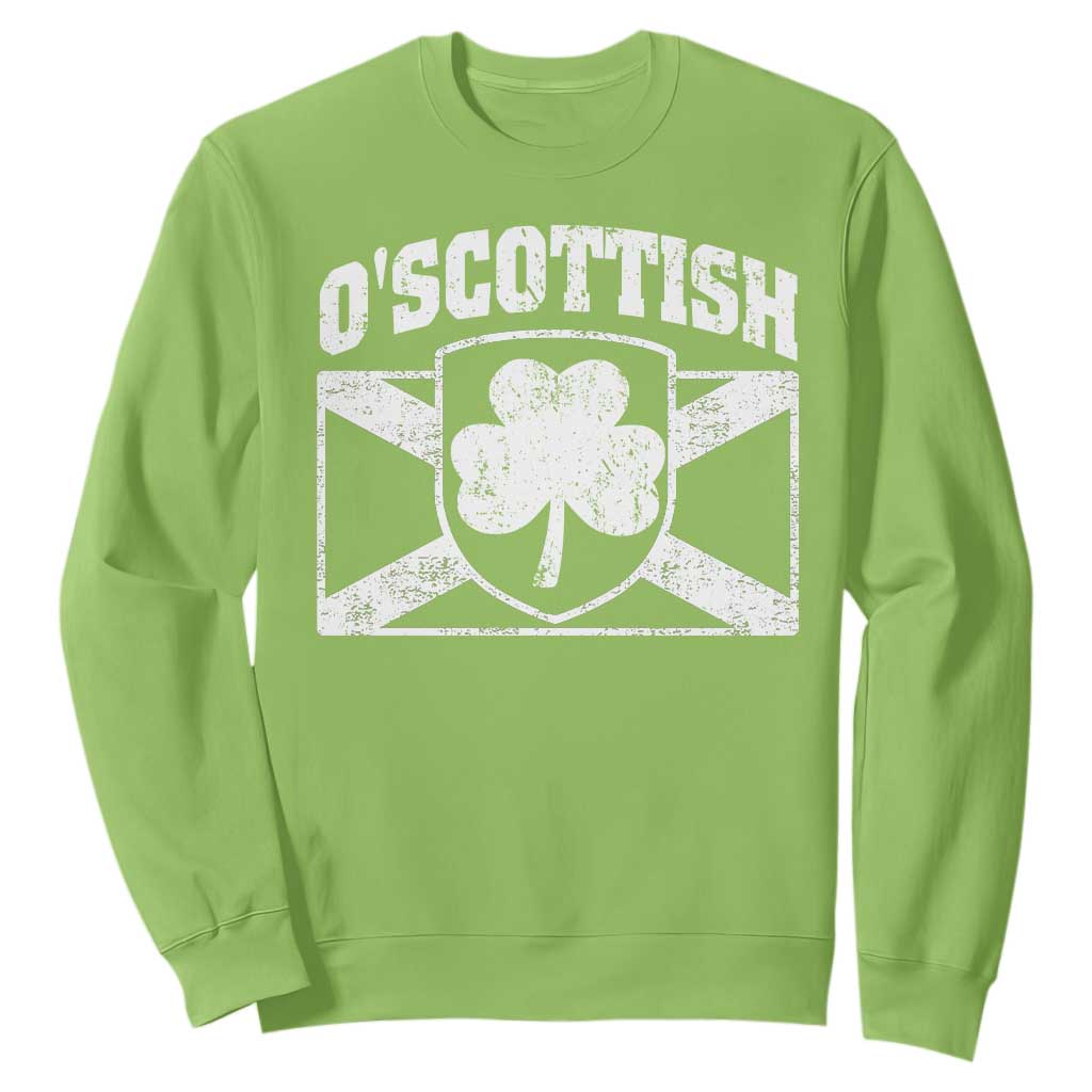 Irish-Scots Irish Scottish Sweatshirt O'Scottish Vintage Shamrock TS11 Lime Print Your Wear