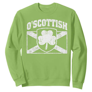 Irish-Scots Irish Scottish Sweatshirt O'Scottish Vintage Shamrock TS11 Lime Print Your Wear