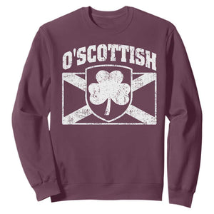 Irish-Scots Irish Scottish Sweatshirt O'Scottish Vintage Shamrock TS11 Maroon Print Your Wear