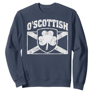 Irish-Scots Irish Scottish Sweatshirt O'Scottish Vintage Shamrock TS11 Navy Print Your Wear