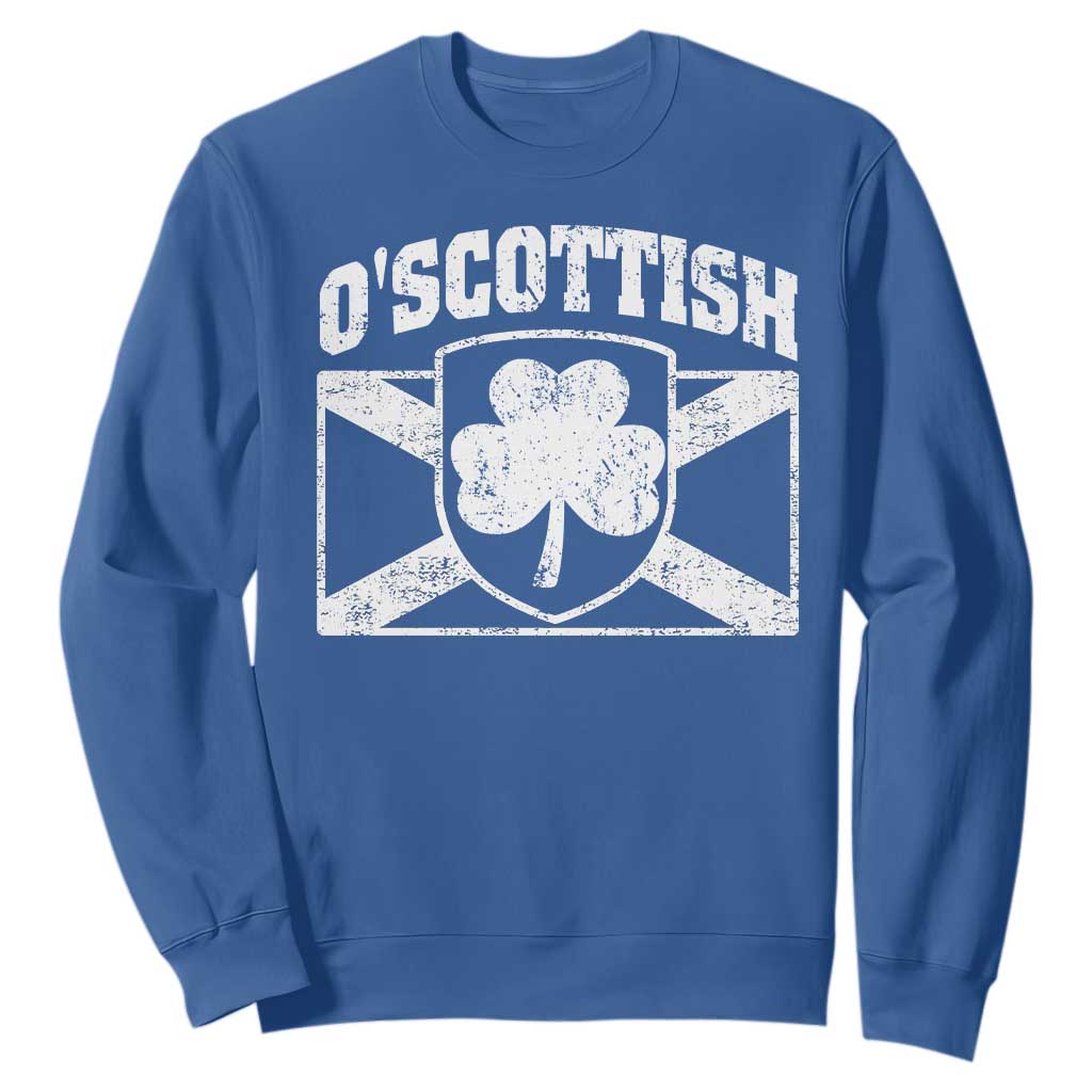 Irish-Scots Irish Scottish Sweatshirt O'Scottish Vintage Shamrock TS11 Royal Blue Print Your Wear