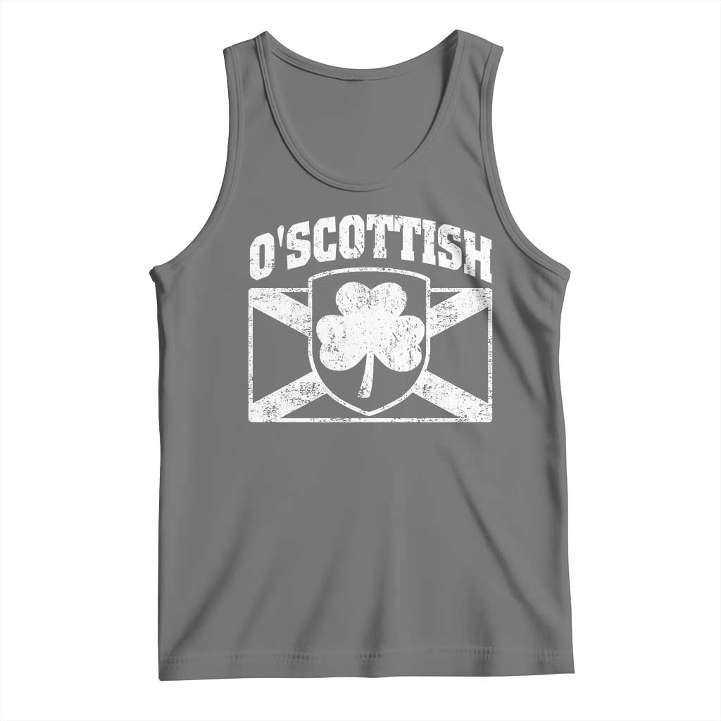 Irish-Scots Irish Scottish Tank Top O'Scottish Vintage Shamrock TS11 Black Heather Print Your Wear