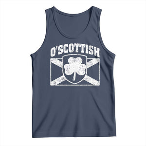 Irish-Scots Irish Scottish Tank Top O'Scottish Vintage Shamrock TS11 Navy Print Your Wear