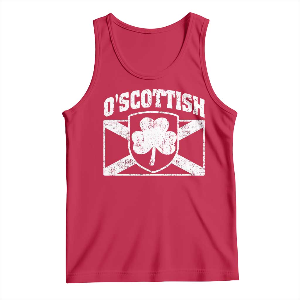 Irish-Scots Irish Scottish Tank Top O'Scottish Vintage Shamrock TS11 Red Print Your Wear