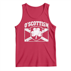 Irish-Scots Irish Scottish Tank Top O'Scottish Vintage Shamrock TS11 Red Print Your Wear