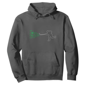 Funny St Patrick's Day Ice Hockey Shamrock Hoodie TS11 Dark Heather Print Your Wear