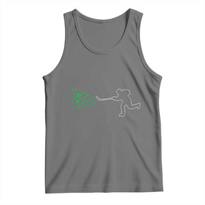 Funny St Patrick's Day Ice Hockey Shamrock Tank Top TS11 Black Heather Print Your Wear