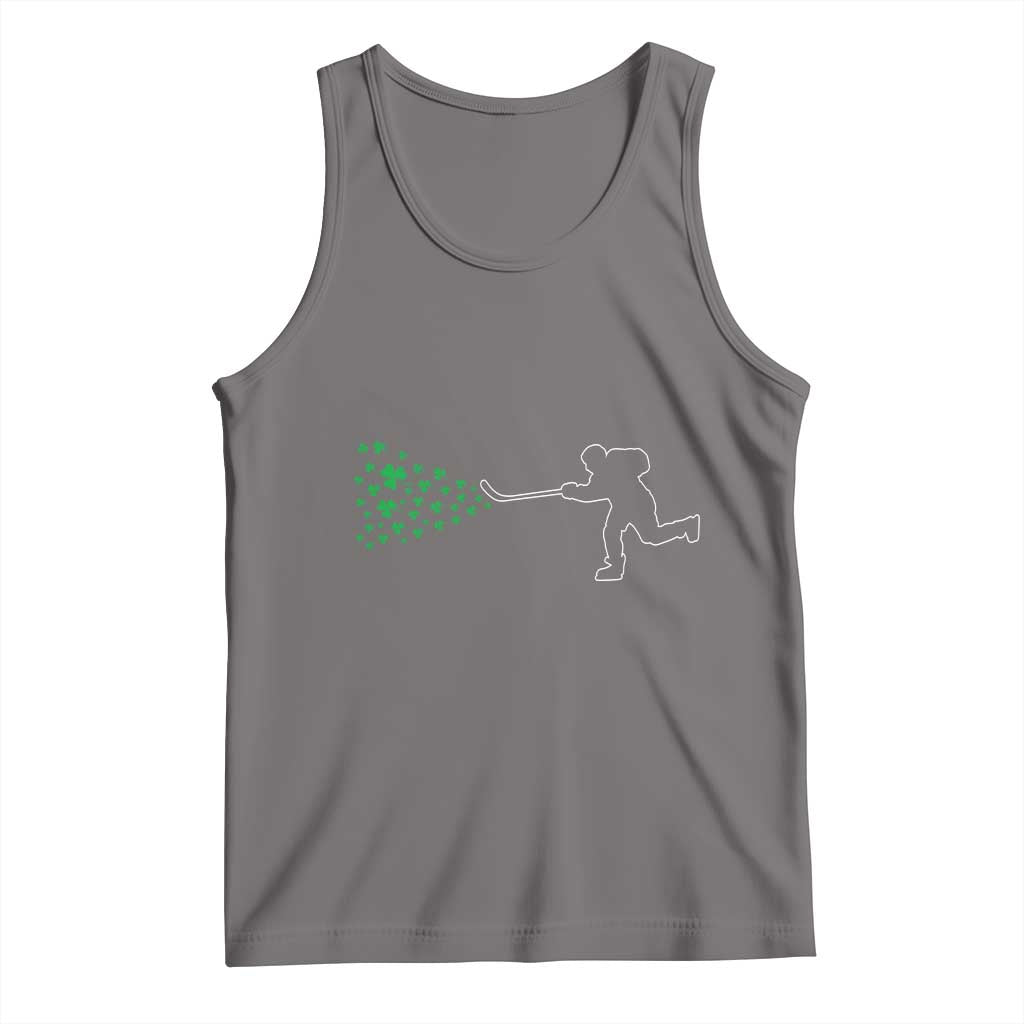 Funny St Patrick's Day Ice Hockey Shamrock Tank Top TS11 Deep Heather Print Your Wear