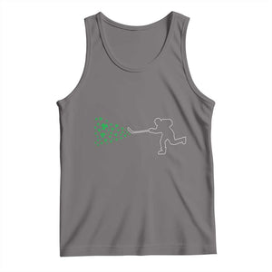 Funny St Patrick's Day Ice Hockey Shamrock Tank Top TS11 Deep Heather Print Your Wear