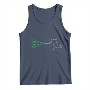 Funny St Patrick's Day Ice Hockey Shamrock Tank Top TS11 Navy Print Your Wear