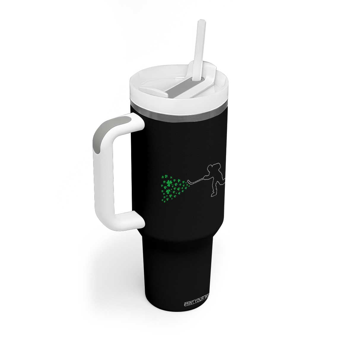 Funny St Patrick's Day Ice Hockey Shamrock Tumbler With Handle TS11 Print Your Wear