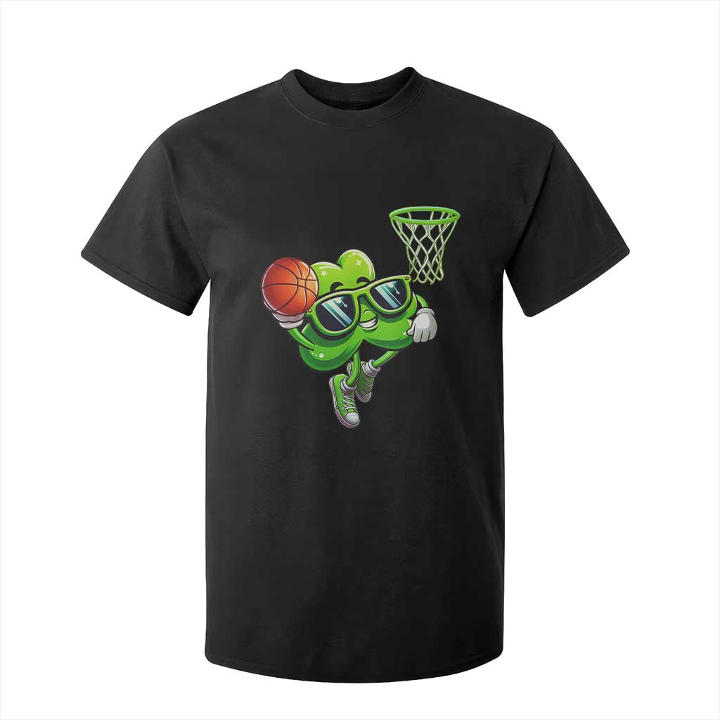 Funny St Patrick's Day Basketball Green Shamrock T Shirt For Kid TS11 Black Print Your Wear